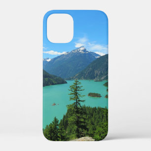 Snowy Mountain Turquoise Lake in Washington iPhone 12 Mini Hoesje