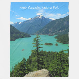 Snowy Mountain Turquoise Lake in Washington Fleece Deken