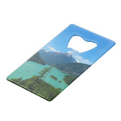 Snowy Mountain Turquoise Lake in Washington Kredietkaart Flessenopener (Voorkant Gekanteld)