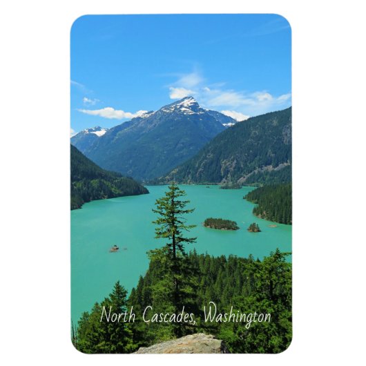Snowy Mountain Turquoise Lake in Washington Magneet (Verticaal)