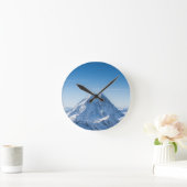 Snowy Mountain Wall Clock – Verse Natuur Ontwerp Ronde Klok (Huis)