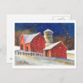 Snowy New England Barns Briefkaart (Voorkant / Achterkant)