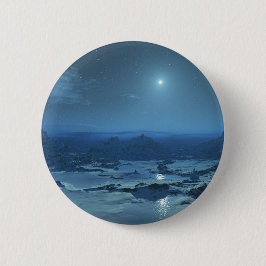 Snowy Night Ronde Button 5,7 Cm (Voorkant)