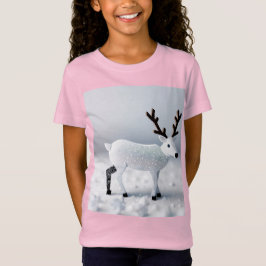 Snowy Night Scene Comes Alive with Deer T-shirt