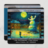 Snowy Night Sneeuwman Geheugen Kerstfeest Kaart (Voorkant / Achterkant)