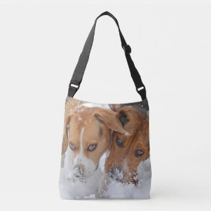 Snowy Noses Beagles Crossbody Tas