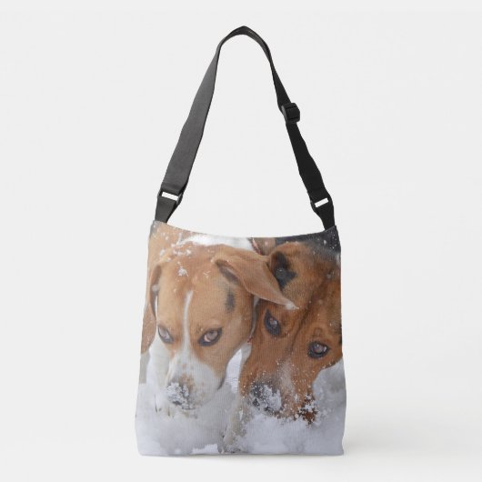 Snowy Noses Beagles Crossbody Tas (Voorkant)