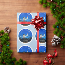 Snowy Nubble Lighthouse kerst Cadeaupapier