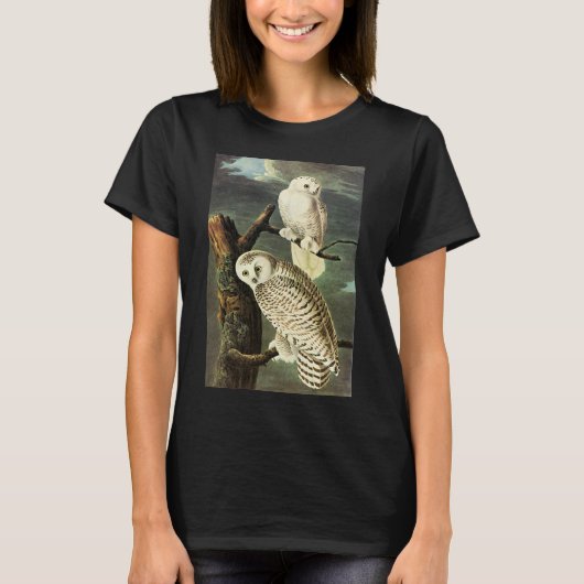 Snowy Owl - Audubon Fine Birds America T-shirt (Voorkant)