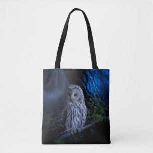 Snowy Owl bij nacht Draagtas