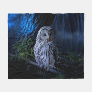 Snowy Owl bij nacht Fleece Deken