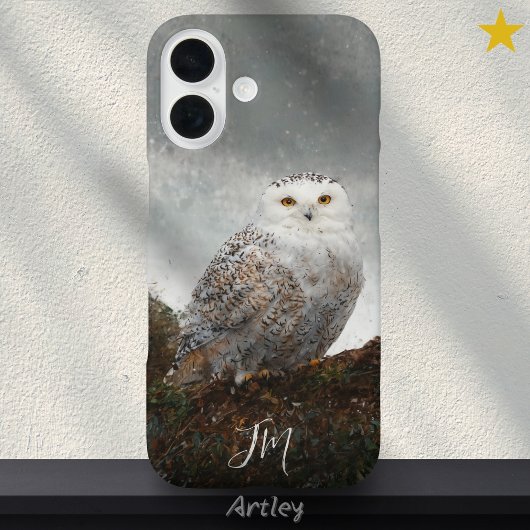 Snowy Owl Bird Painting Custom Name Vogelspotten Case-Mate iPhone Case
