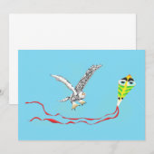 Snowy Owl en Kite Bedankkaart (Voorkant / Achterkant)