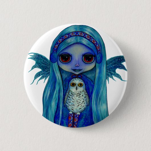 Snowy Owl Fairy Button (Voorkant)