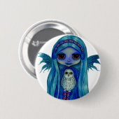 Snowy Owl Fairy Button (Voorkant /achterkant)