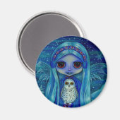 Snowy Owl Fairy Magnet Magneet (Voorkant / Achterkant)