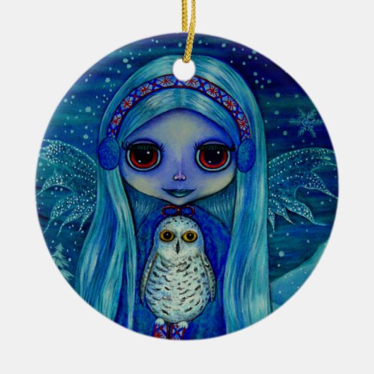 Snowy Owl Fairy Ornament (Voorkant)
