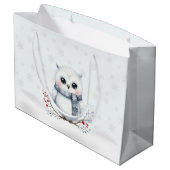 Snowy Owl Gift Bag Groot Cadeauzakje (Achterkant Gekanteld)