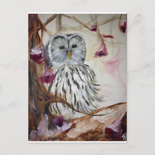 Snowy Owl in een boom Briefkaart (Voorkant)