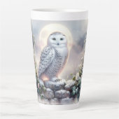 Snowy Owl in Moonlit Winter Garden Latte Mok (Voorkant)