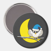 Snowy Owl in New Moon Winter Night Magneet (Voorkant / Achterkant)