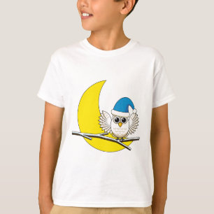 Snowy Owl in New Moon Winter Night T-shirt