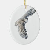 Snowy Owl in vlucht Keramisch Ornament (Rechts)
