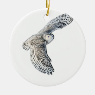 Snowy Owl in vlucht Keramisch Ornament