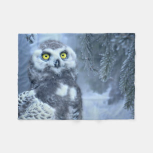 Snowy Owl in Winter Fleece Deken