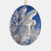 "Snowy Owl" Keramisch Ornament (Rechts)