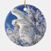 "Snowy Owl" Keramisch Ornament (Achterkant)