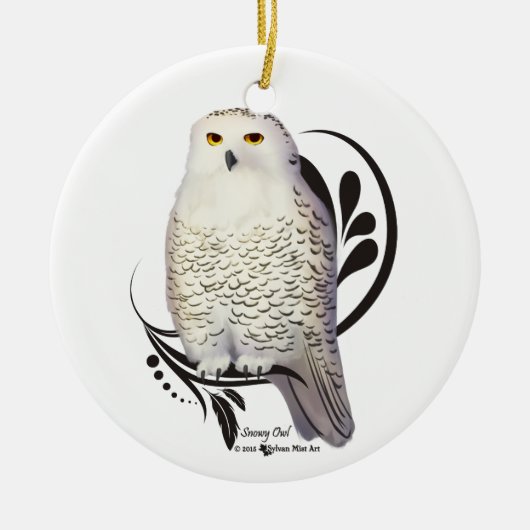 Snowy Owl Keramisch Ornament (Voorkant)