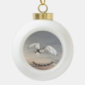 Snowy Owl Keramische Bal Ornament (Voorkant)