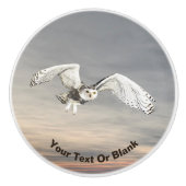 Snowy Owl Keramische Knop (Voorkant)