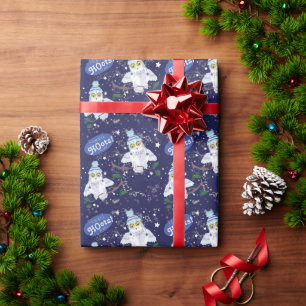 Snowy Owl met Pet kerstpapier Cadeaupapier