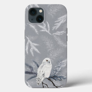 Snowy Owl on Winter Pine iPhone 13 Hoesje