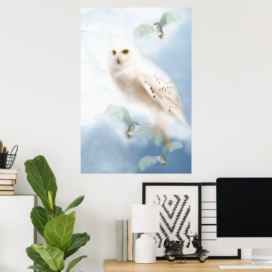 Snowy Owl op canvas Poster (Thuiskantoor)