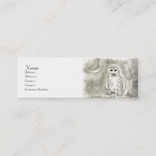 Snowy owl Profile Card Mini Visitekaartje (Voorkant)