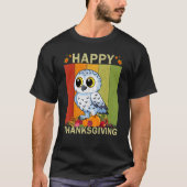 Snowy Owl  Retro Graphic Family Matching Thanksgiv T-shirt (Voorkant)