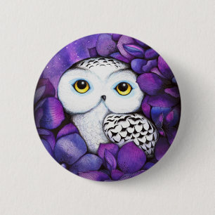 Snowy Owl Ronde Button 5,7 Cm