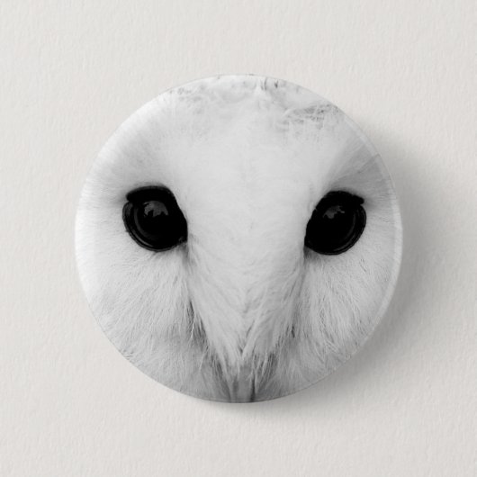 Snowy Owl Round Button (Voorkant)