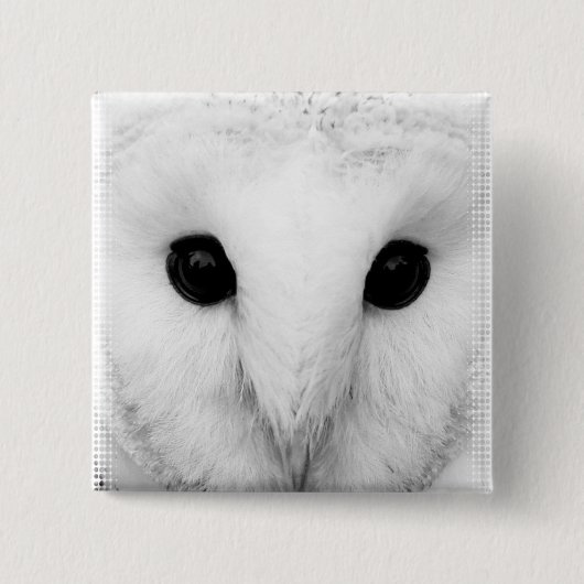 Snowy Owl Square Pin Vierkante Button 5,1 Cm (Voorkant)