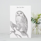  Snowy Owl Stationery Briefpapier (Staand voorkant)