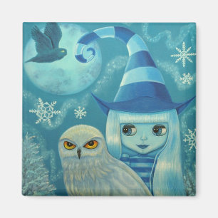 Snowy Owl Witch Magnet Magneet