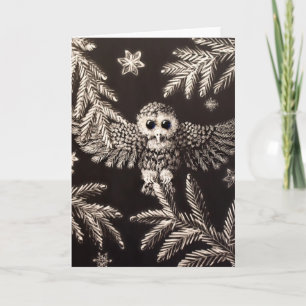 Snowy Owlet Christmas Kaart