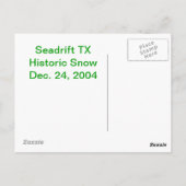 Snowy Palms in Seadrift Texas Briefkaart (Achterkant)
