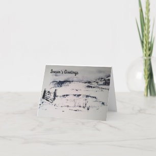 Snowy Paysage scène de Noël Carte de Noël