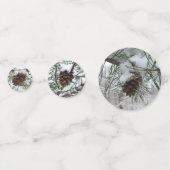 Snowy Pine Branch Winter Natuur Confetti (Voorkanten)