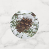Snowy Pine Branch Winter Natuur Confetti (Kleine voorkant)