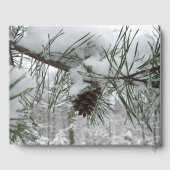 Snowy Pine Branch Winter Natuur Gastenboek (Achterkant)